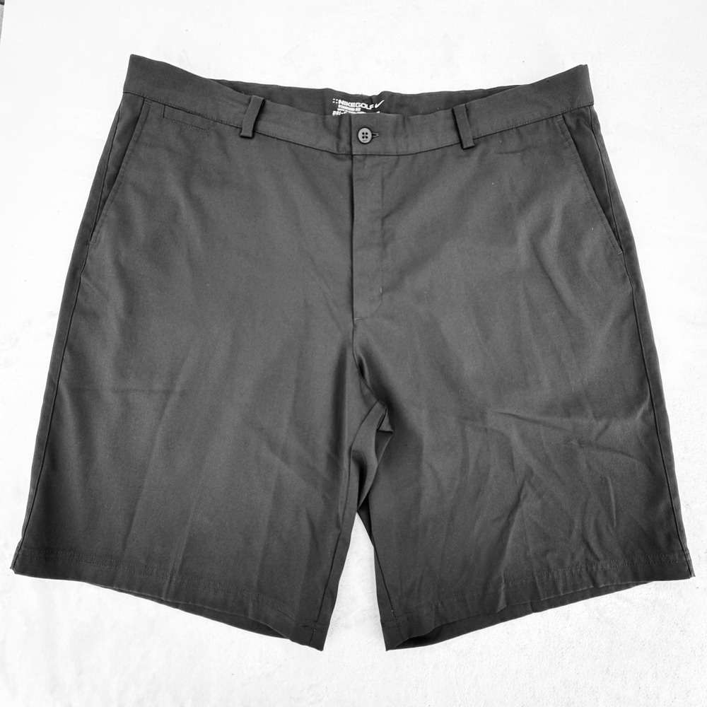 Nike Golf Shorts Mens Size 40 Black Dri-FIT Standard Fit Flat Front‎ Performance